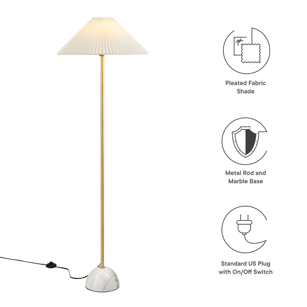 Illusion Marble Dome Floor Lamp - Brass