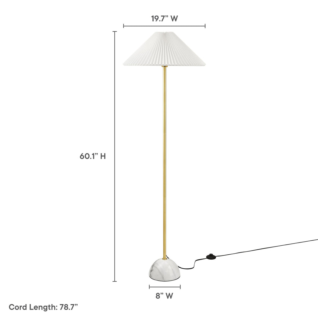 Illusion Marble Dome Floor Lamp - Brass