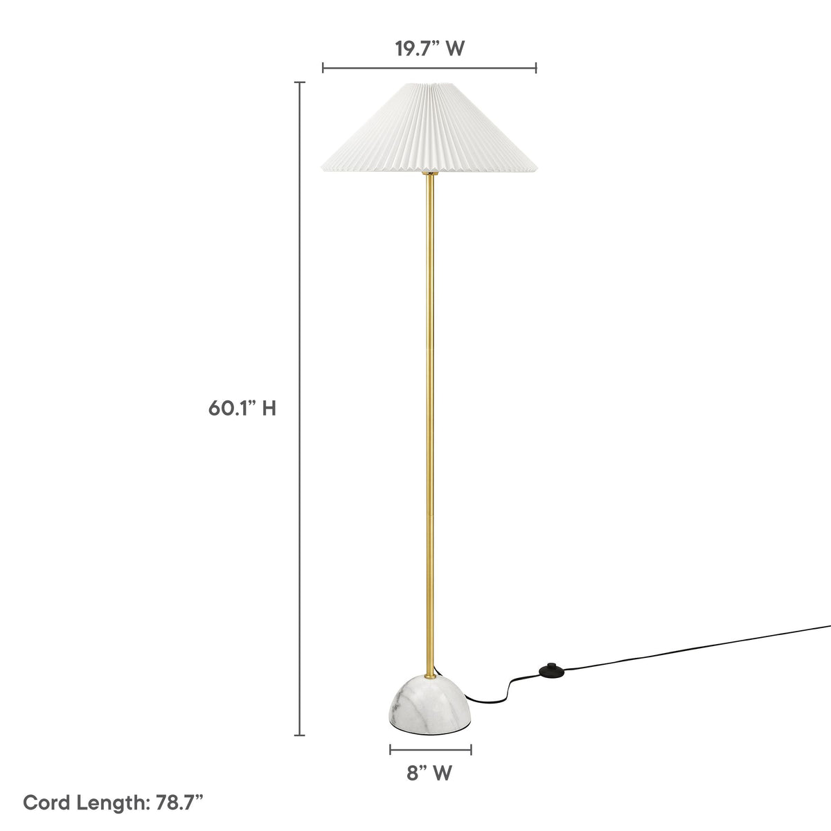 Illusion Marble Dome Floor Lamp - Brass