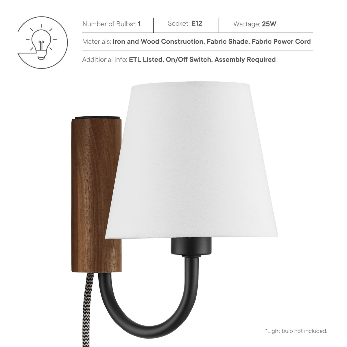 Sunlit Swivel Wall Sconce - Walnut Black