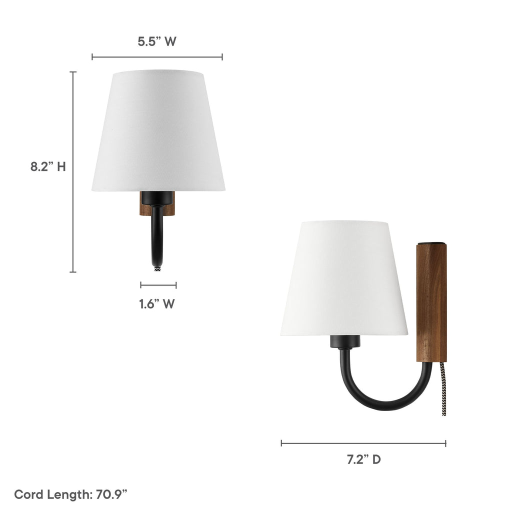 Sunlit Swivel Wall Sconce - Walnut Black