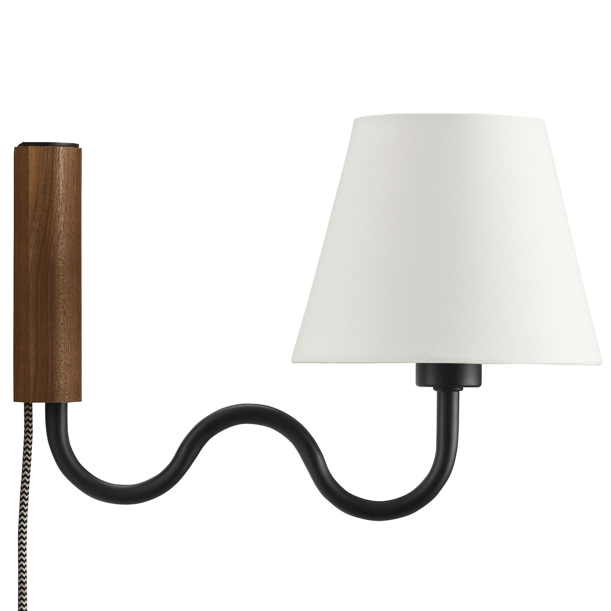 Sunlit Squiggle Arm Wall Sconce - Walnut Black