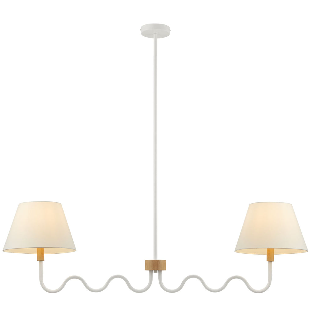 Sunlit Squiggle 2-Arm Pendant Light - Natural White