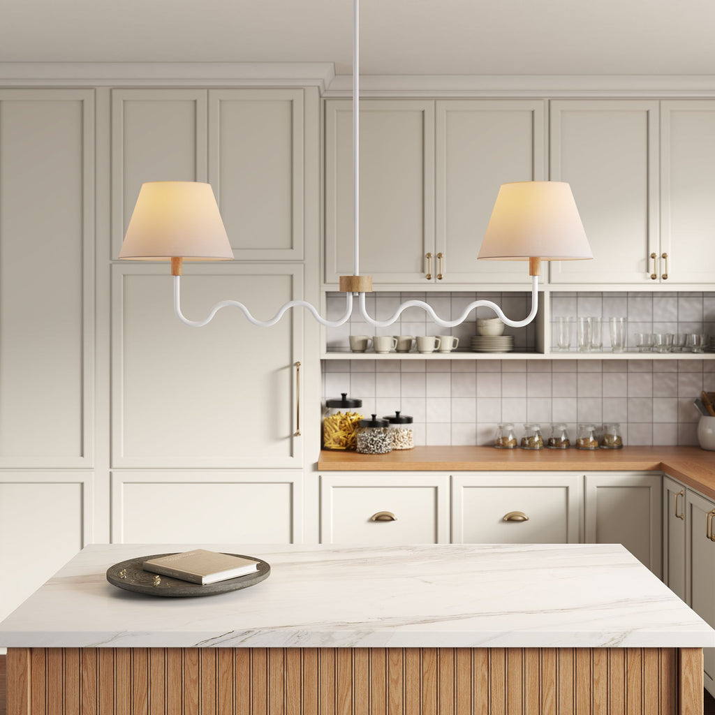 Sunlit Squiggle 2-Arm Pendant Light - Natural White