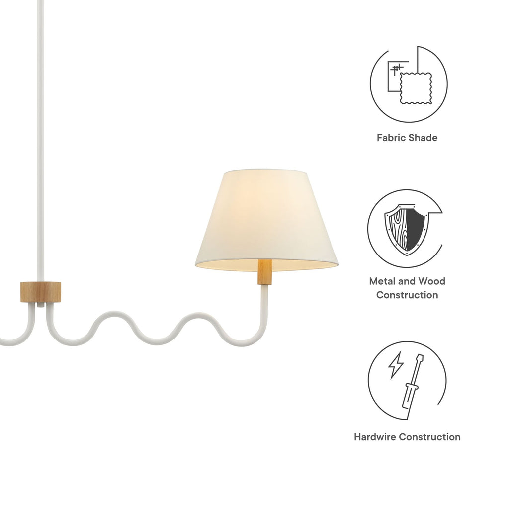 Sunlit Squiggle 2-Arm Pendant Light - Natural White