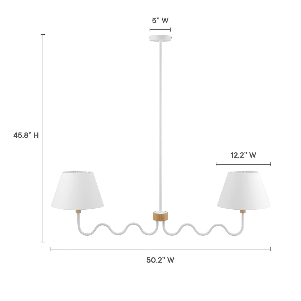 Sunlit Squiggle 2-Arm Pendant Light - Natural White