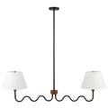 Sunlit Squiggle 2-Arm Pendant Light - Walnut Black