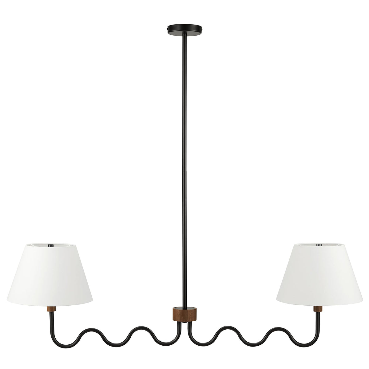 Sunlit Squiggle 2-Arm Pendant Light - Walnut Black