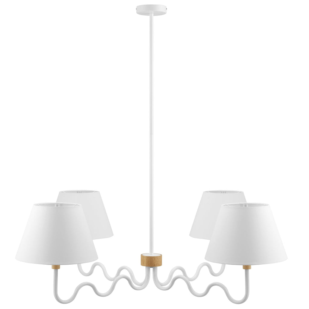 Sunlit Squiggle 4-Arm Pendant Light - Natural White