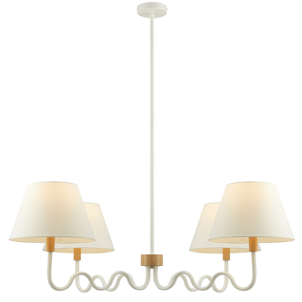 Sunlit Squiggle 4-Arm Pendant Light - Natural White