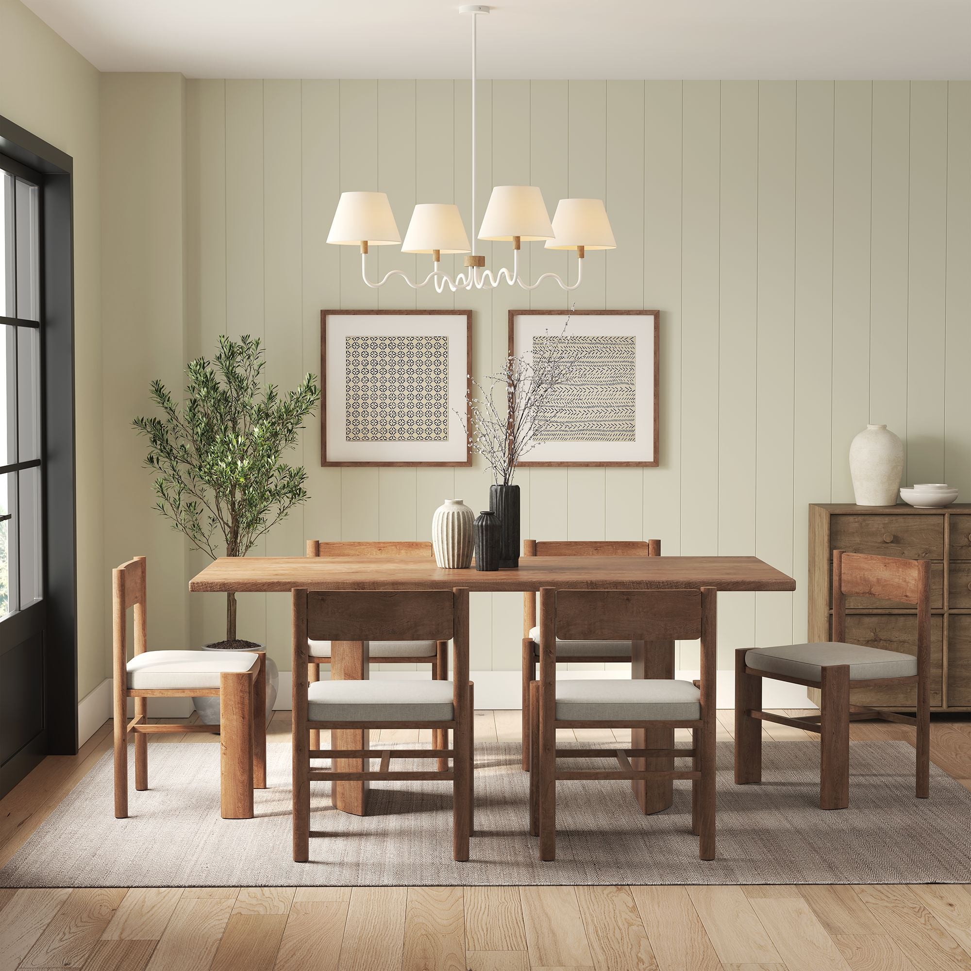Sunlit Squiggle 4-Arm Pendant Light - Natural White
