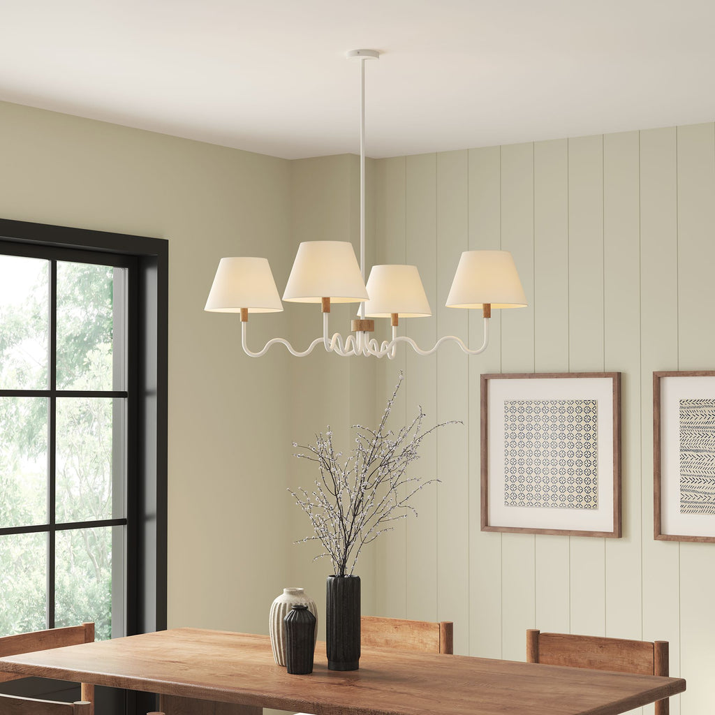 Sunlit Squiggle 4-Arm Pendant Light - Natural White