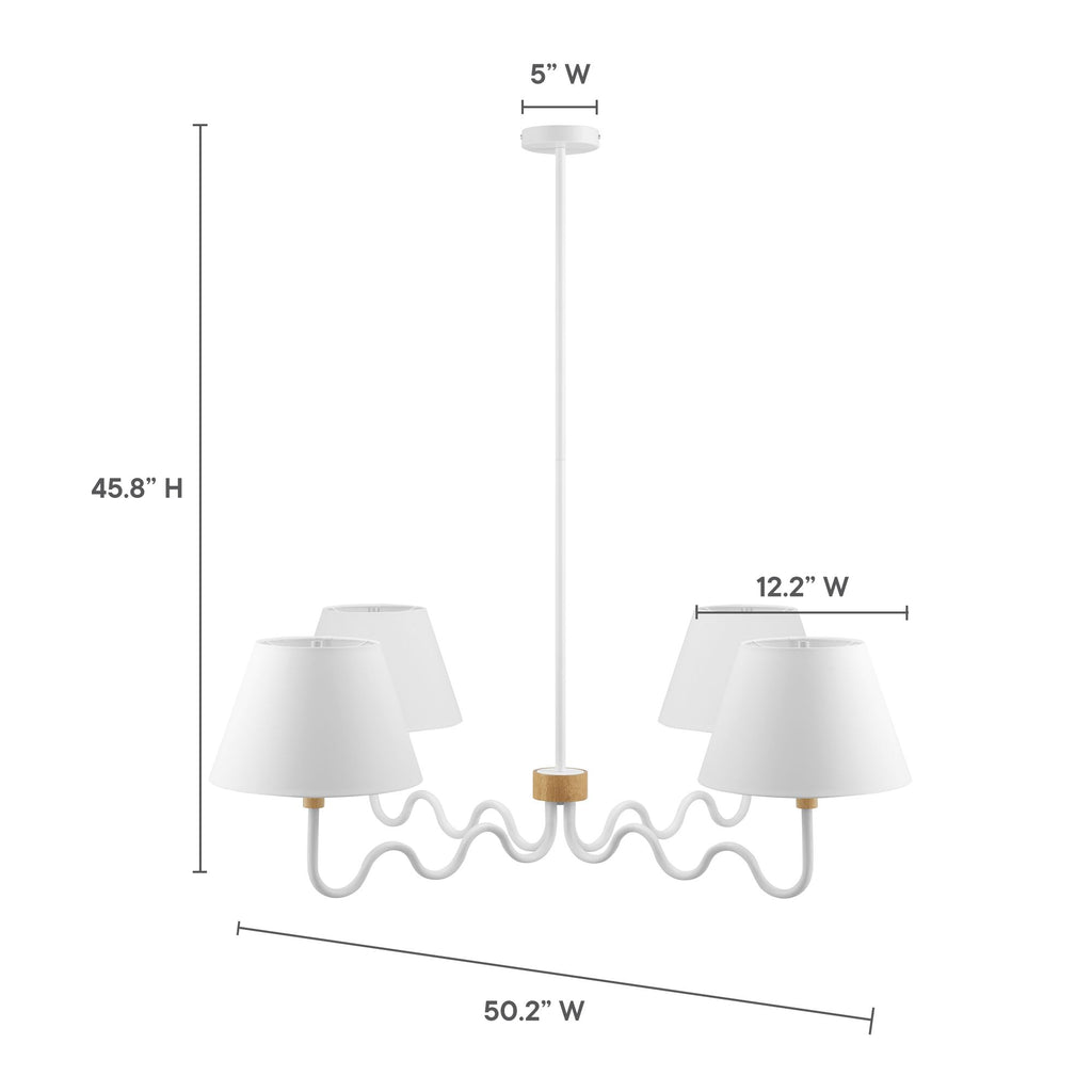 Sunlit Squiggle 4-Arm Pendant Light - Natural White