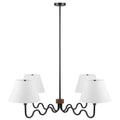 Sunlit Squiggle 4-Arm Pendant Light - Walnut Black