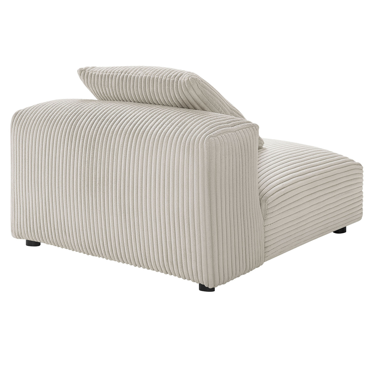Solace Modular Corduroy Upholstered Armless Chair - Almond