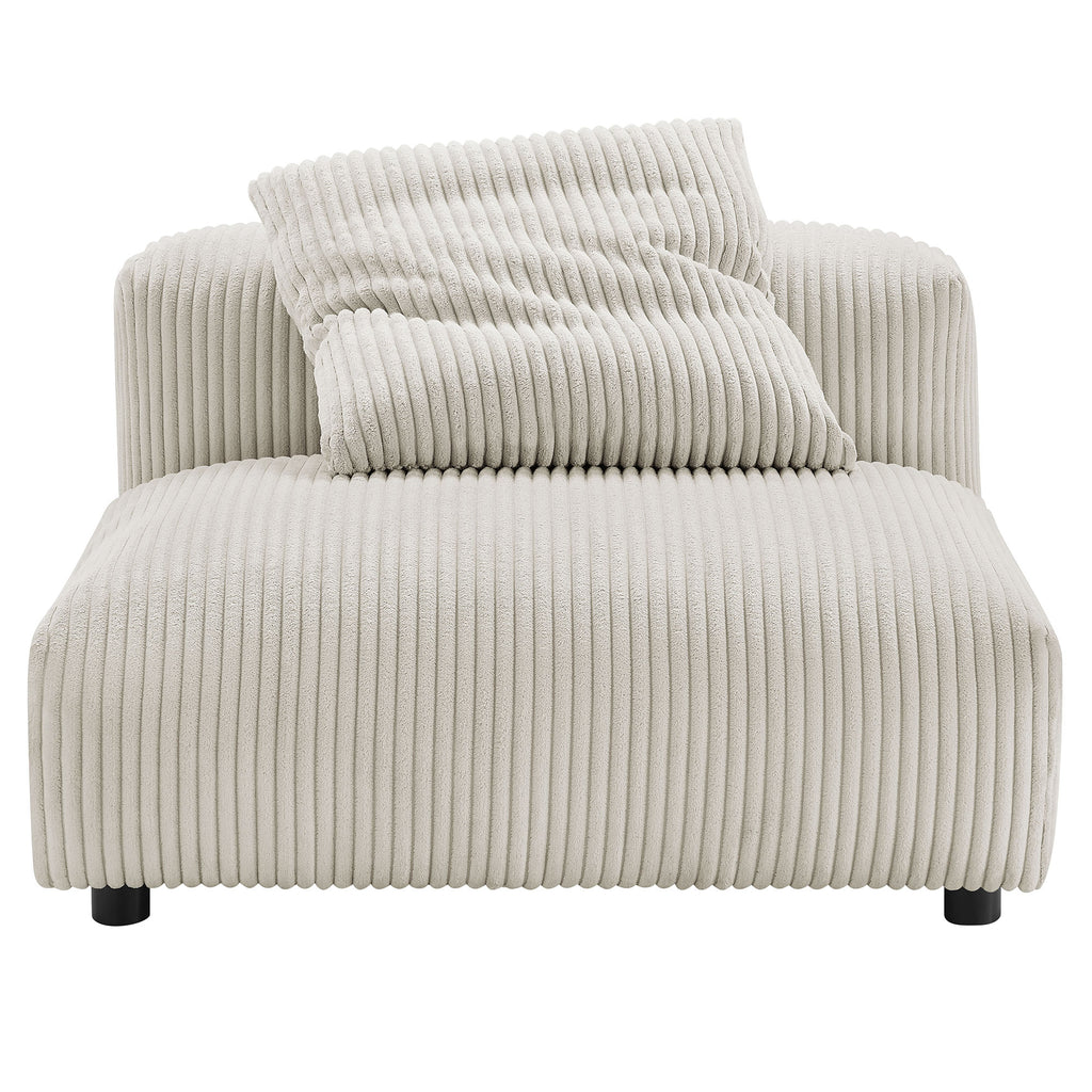 Solace Modular Corduroy Upholstered Armless Chair - Almond