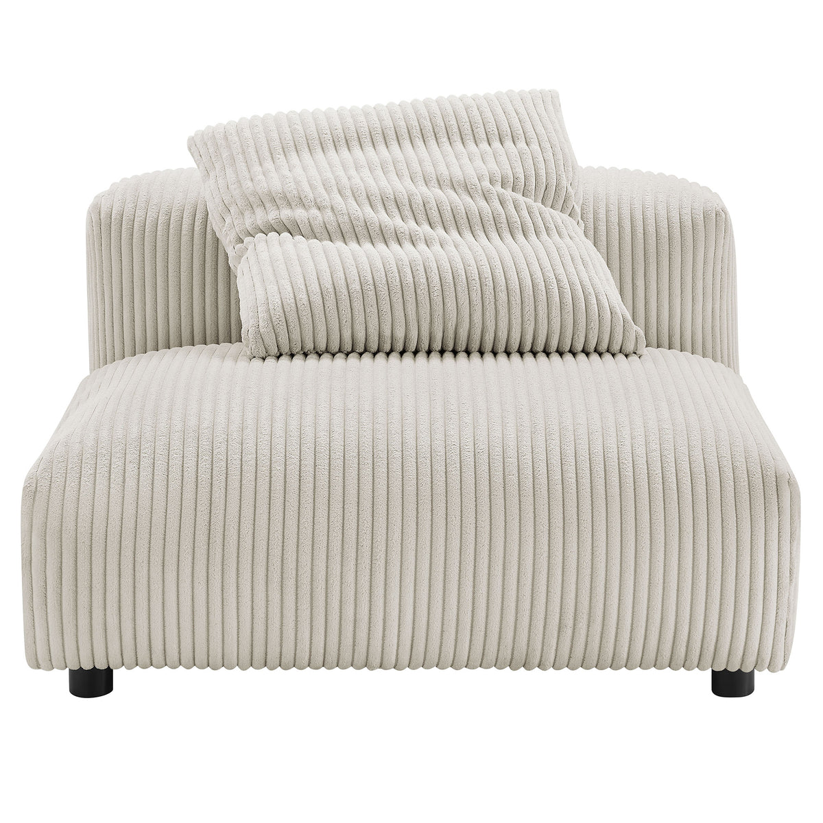Solace Modular Corduroy Upholstered Armless Chair - Almond