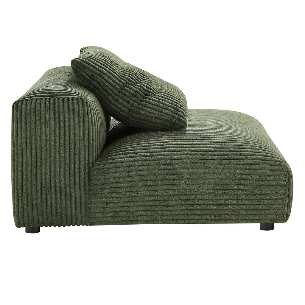 Solace Modular Corduroy Upholstered Armless Chair - Fern