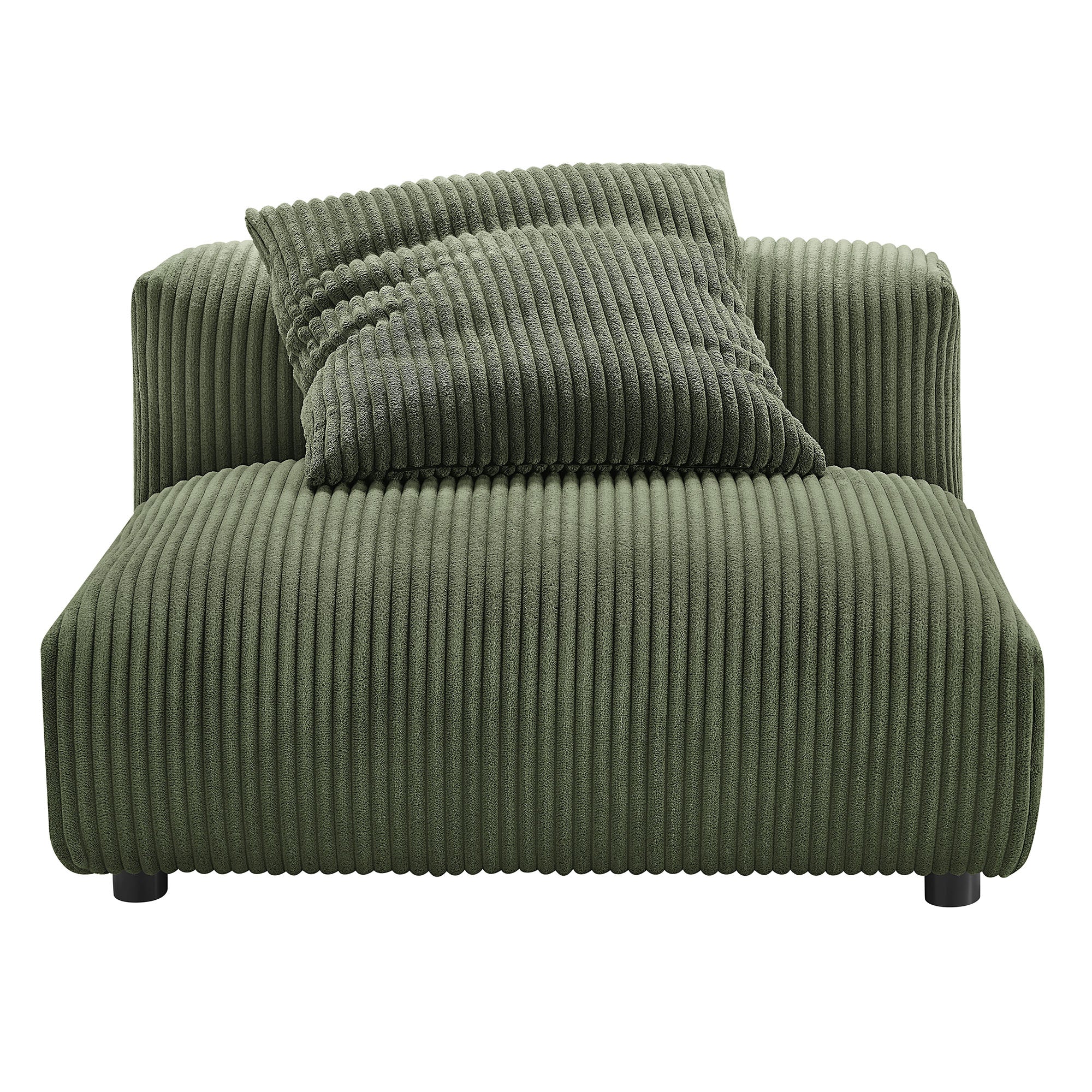 Solace Modular Corduroy Upholstered Armless Chair - Fern