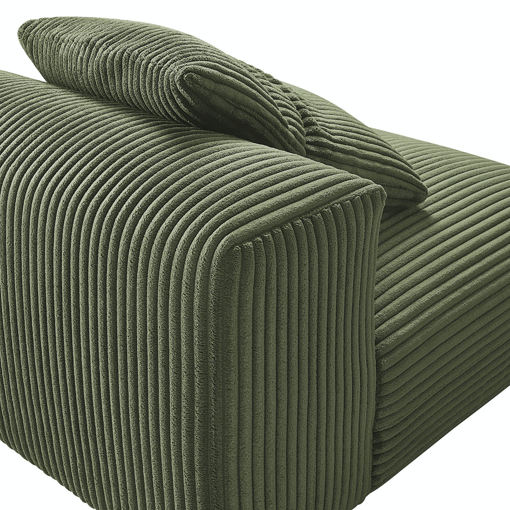 Solace Modular Corduroy Upholstered Armless Chair - Fern