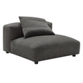 Solace Modular Upholstered Fabric Armless Chair - Charcoal