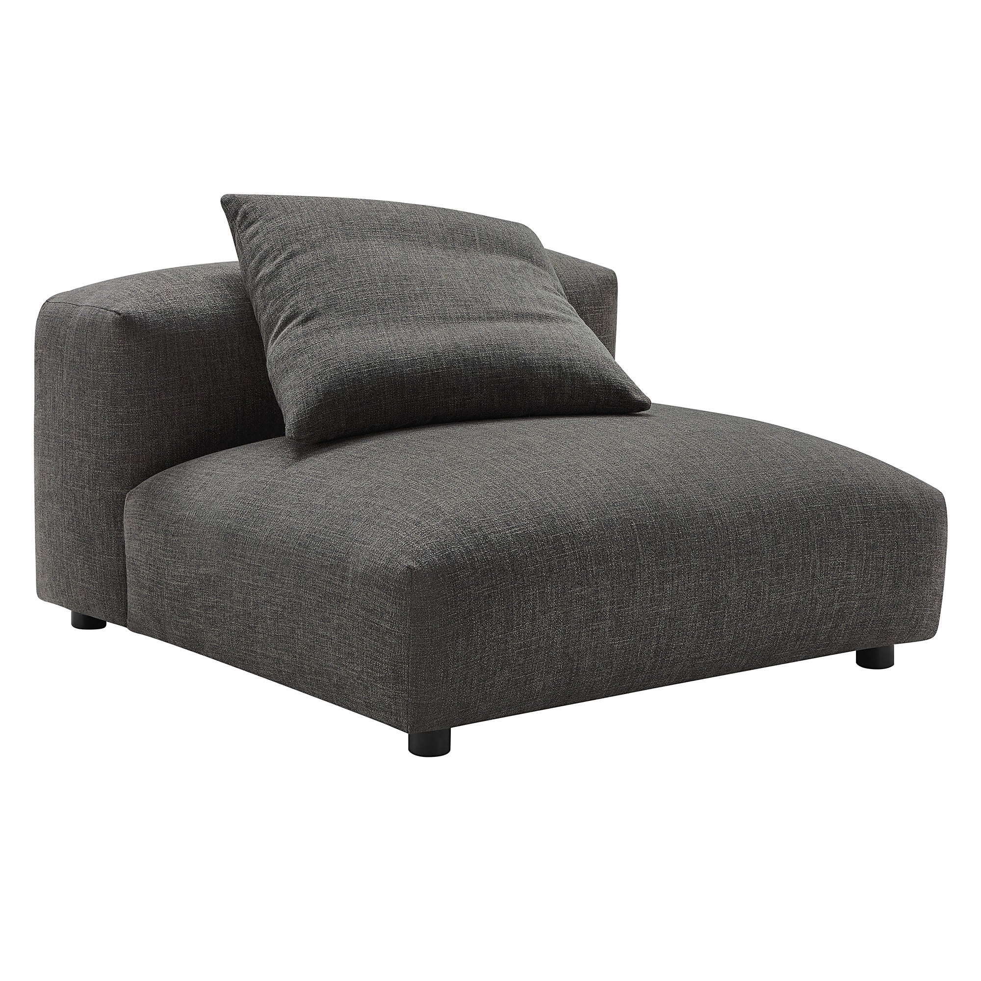 Solace 4-Piece Modular Upholstered Fabric Sectional Sofa - Charcoal