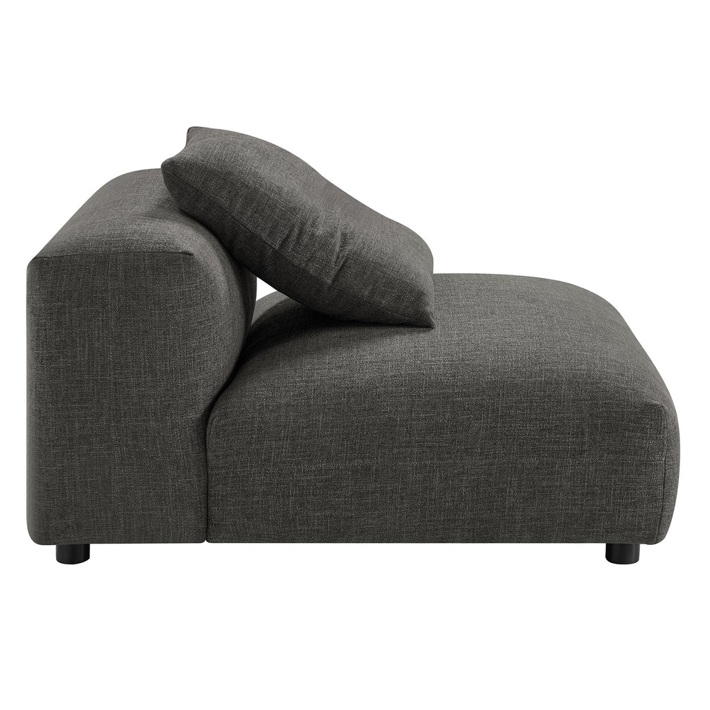 Solace Modular Upholstered Fabric Armless Chair - Charcoal
