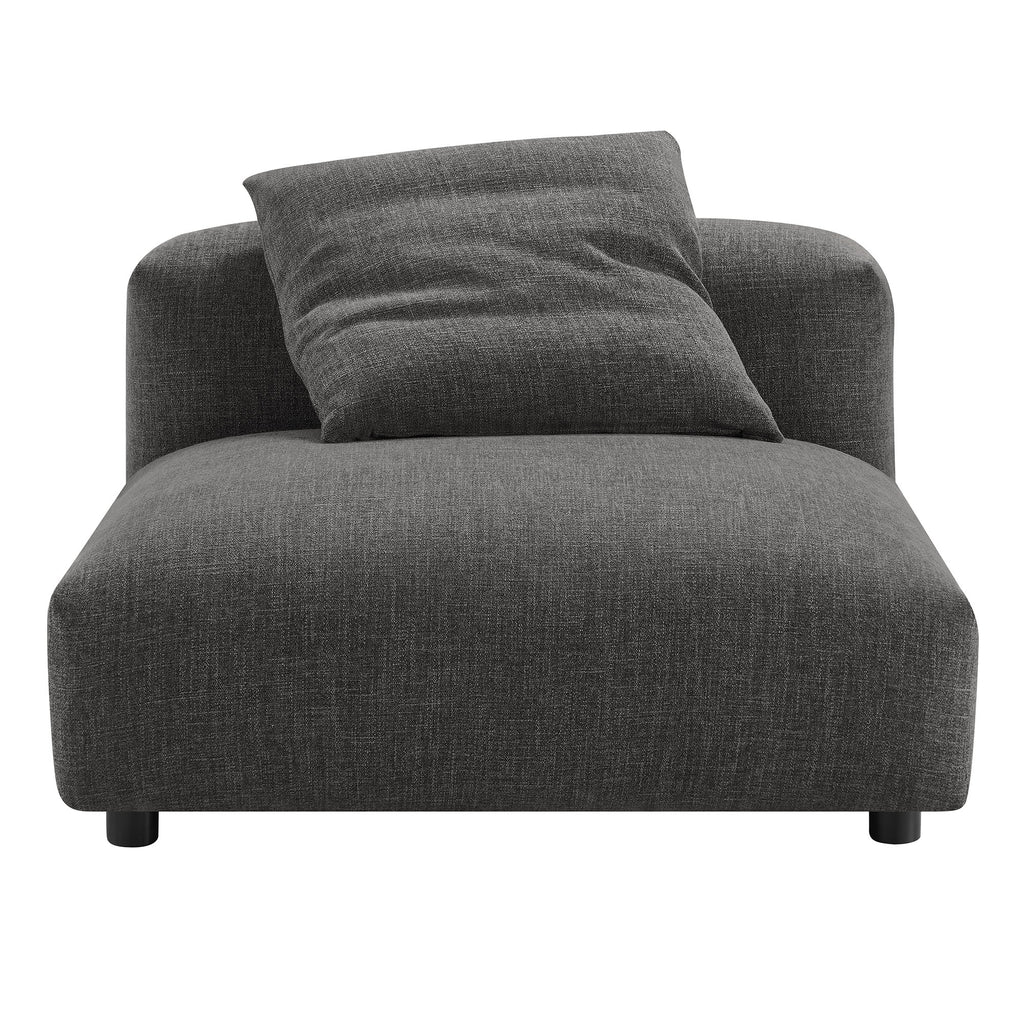 Solace Modular Upholstered Fabric Armless Chair - Charcoal