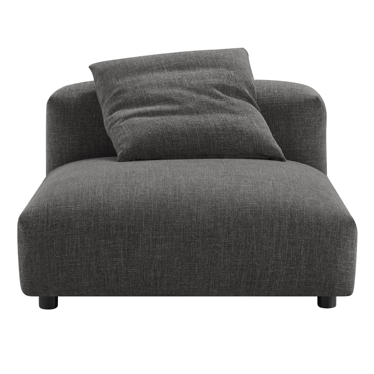 Solace 4-Piece Modular Upholstered Fabric Sectional Sofa - Charcoal