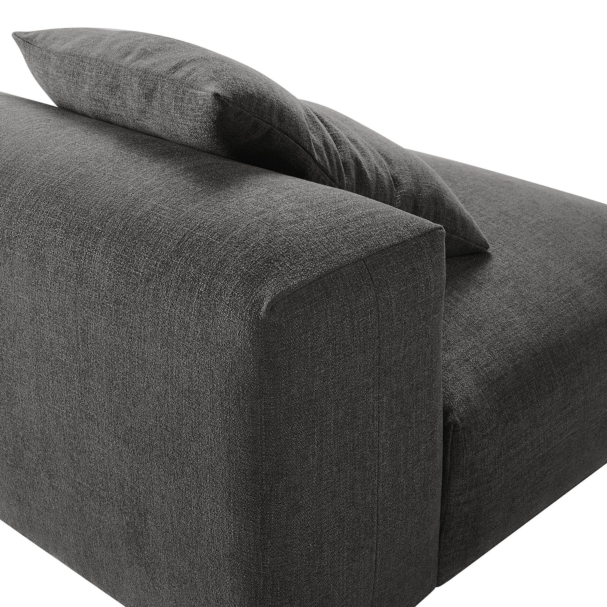 Solace Modular Upholstered Fabric Armless Chair - Charcoal