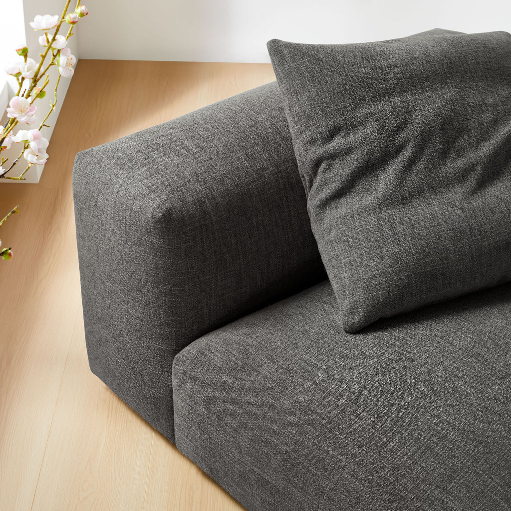 Solace Modular Upholstered Fabric Armless Chair - Charcoal