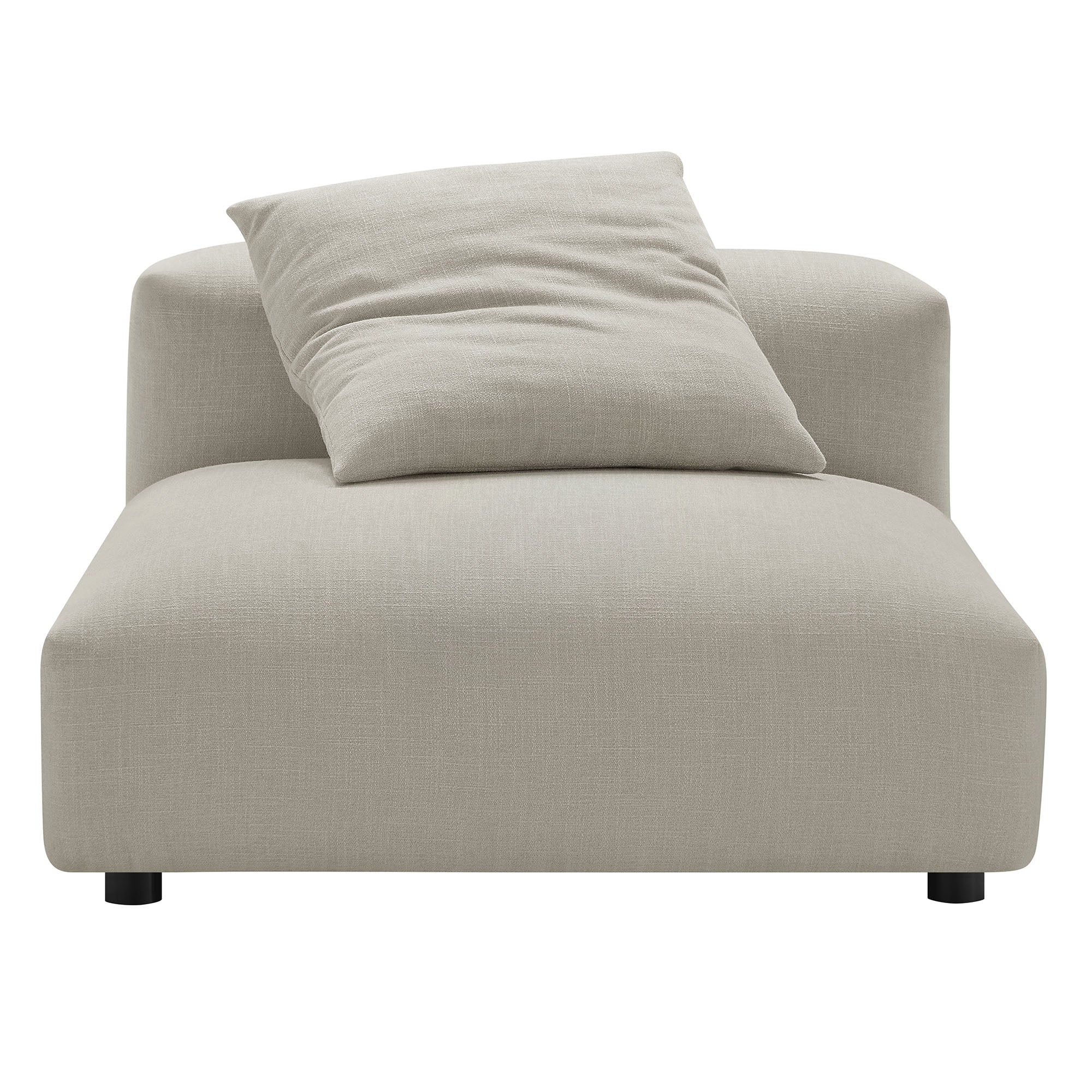 Solace Modular Upholstered Fabric Armless Chair and Ottoman Set - Linen