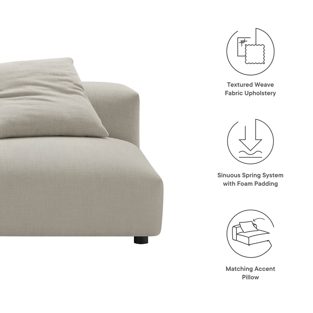 Solace Modular Upholstered Fabric Armless Chair - Linen