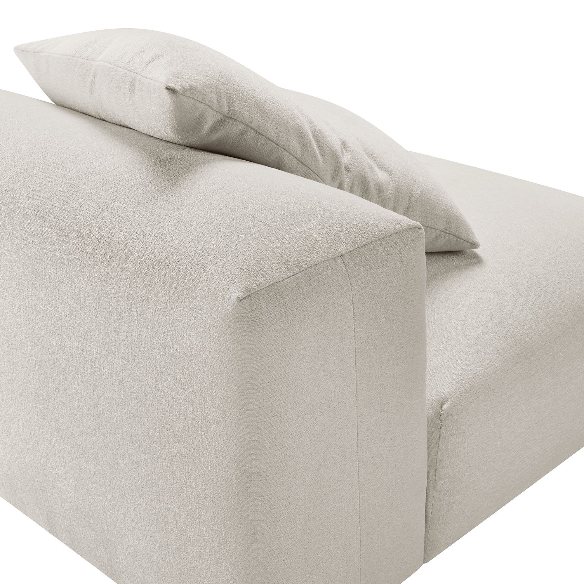 Solace Modular Upholstered Fabric Armless Chair - Salt