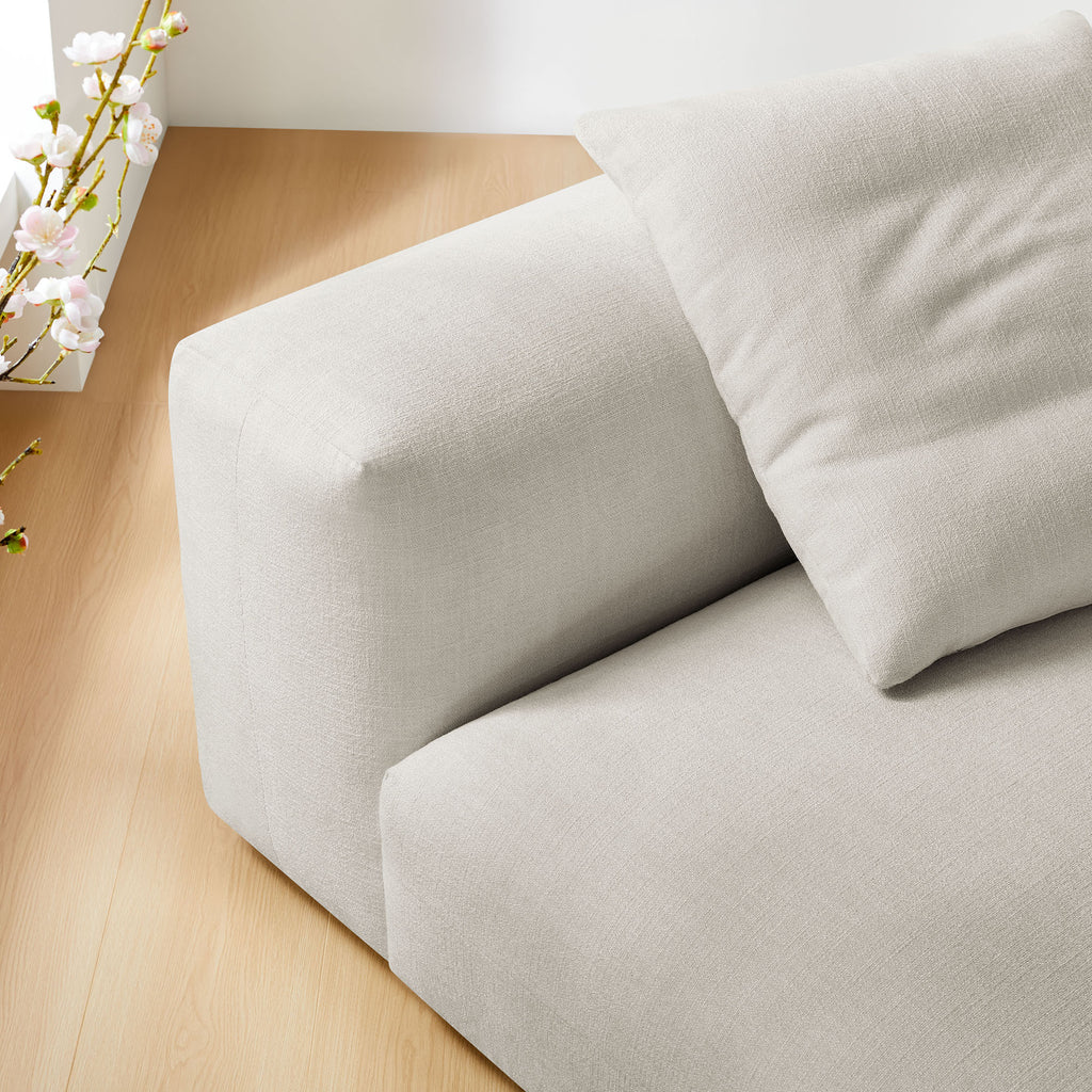 Solace Modular Upholstered Fabric Armless Chair - Salt