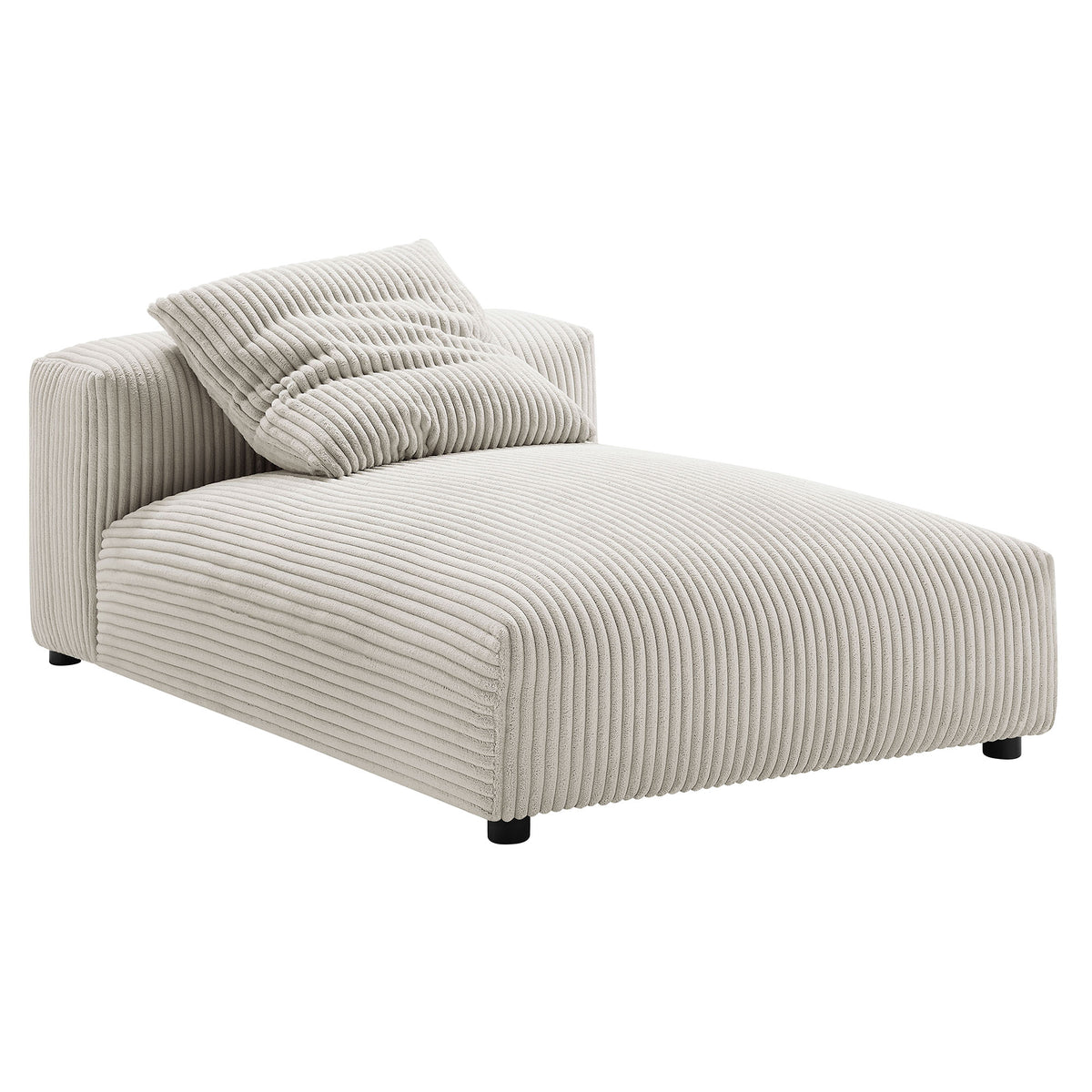 Solace 2-Piece Modular Corduroy Upholstered Sectional Sofa With Chaise - Almond