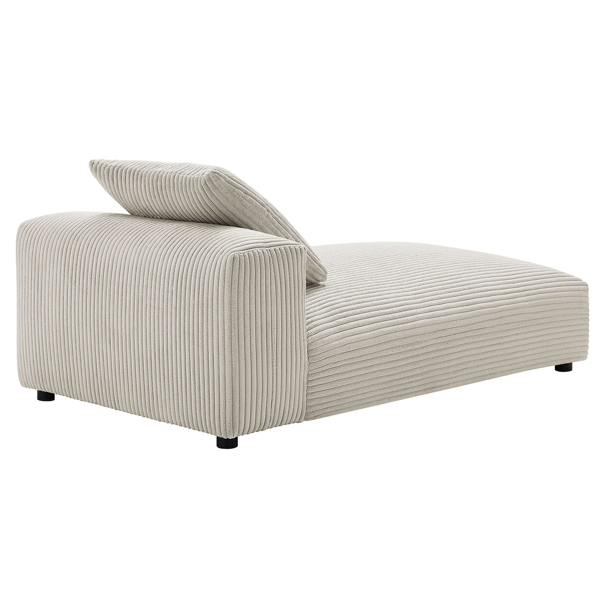 Solace Modular Corduroy Upholstered Armless Chaise Lounge - Almond