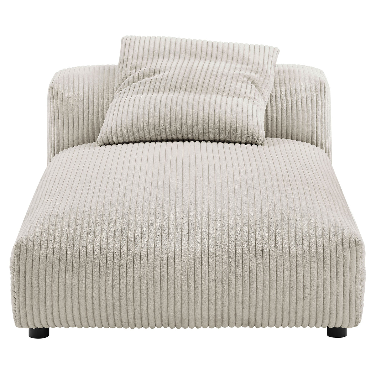 Solace Modular Corduroy Upholstered Armless Chaise Lounge - Almond