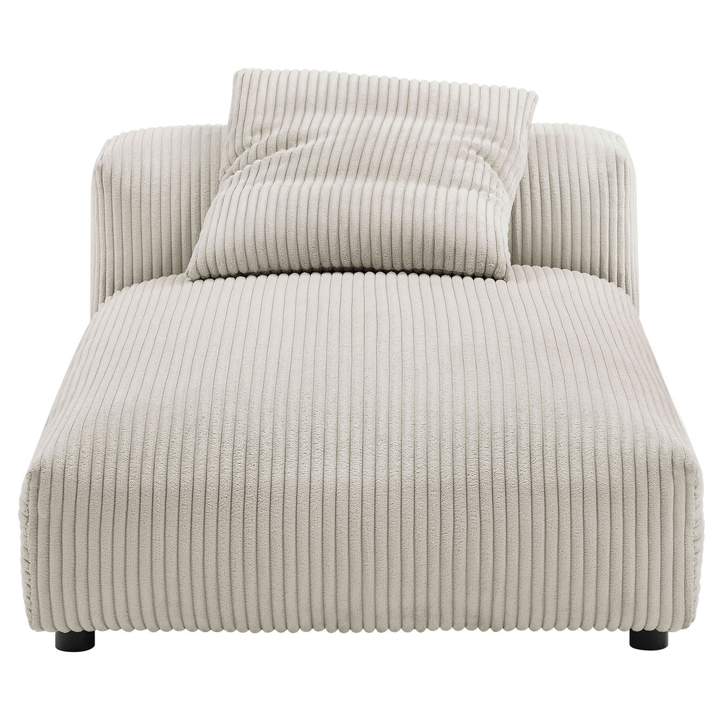 Solace 2-Piece Modular Corduroy Upholstered Sectional Sofa With Chaise - Almond