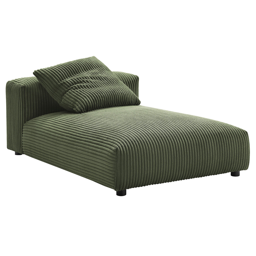 Solace Modular Corduroy Upholstered Armless Chaise Lounge - Fern