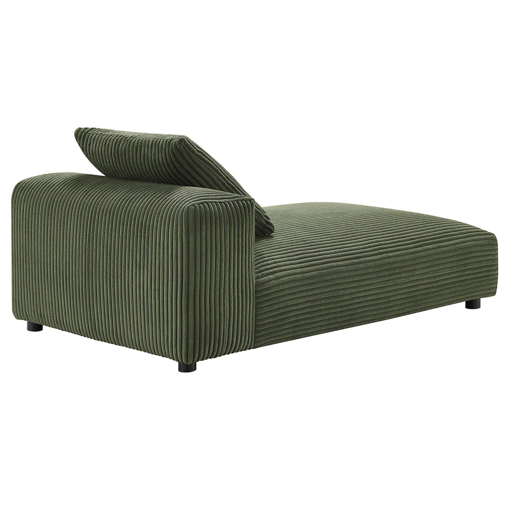 Solace Modular Corduroy Upholstered Armless Chaise Lounge - Fern
