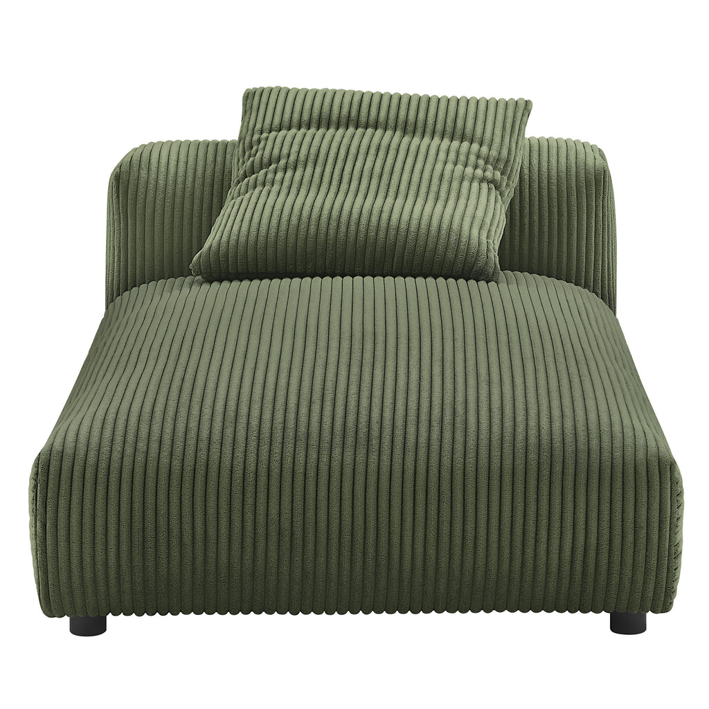 Solace Modular Corduroy Upholstered Armless Chaise Lounge - Fern