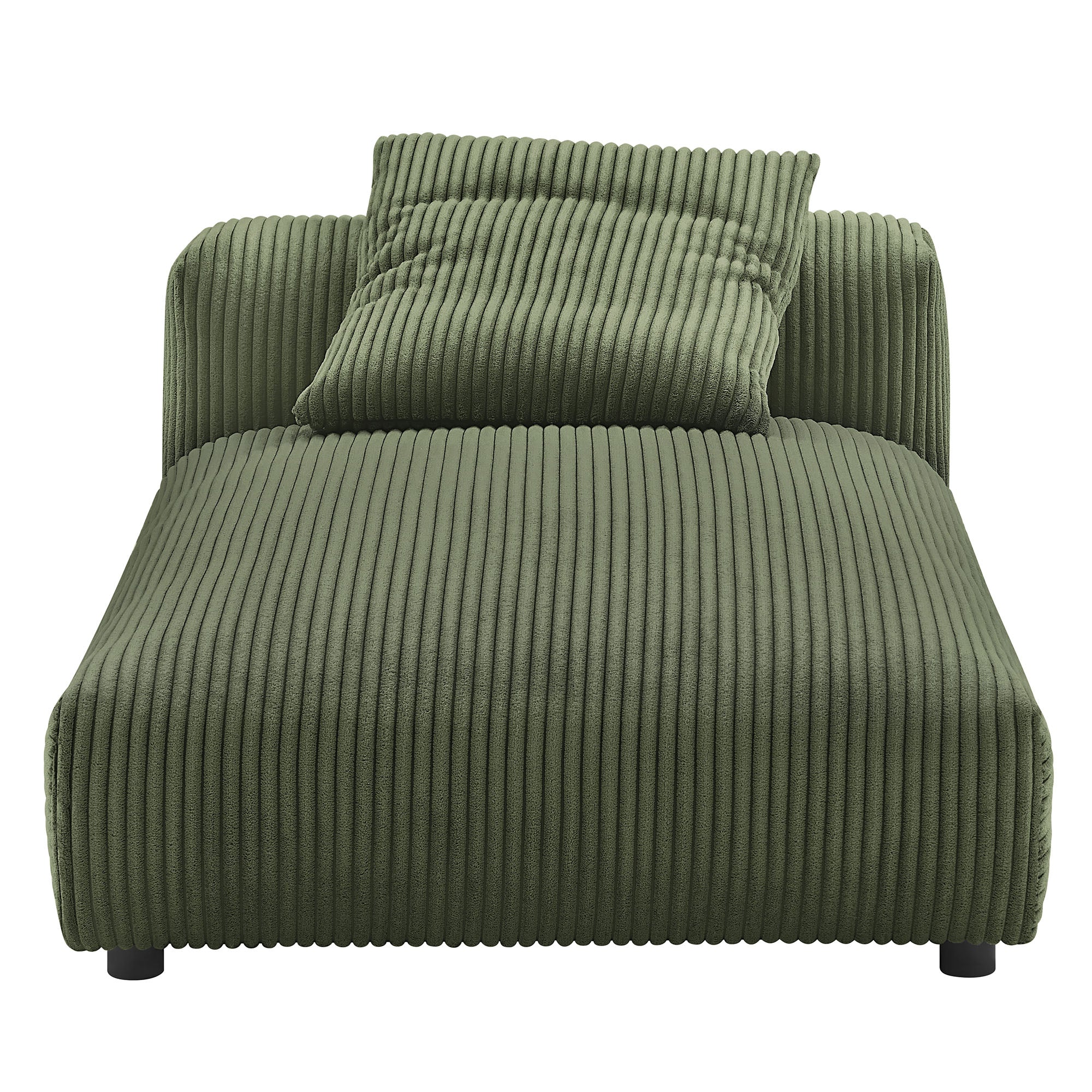 Solace Modular Corduroy Upholstered Armless Chaise Lounge - Fern