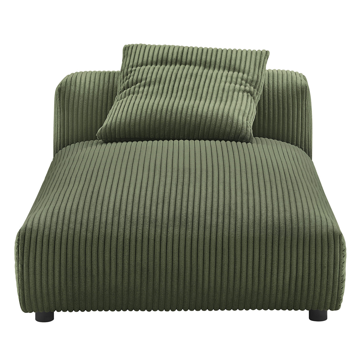 Solace 2-Piece Modular Corduroy Upholstered Sectional Sofa With Chaise - Fern