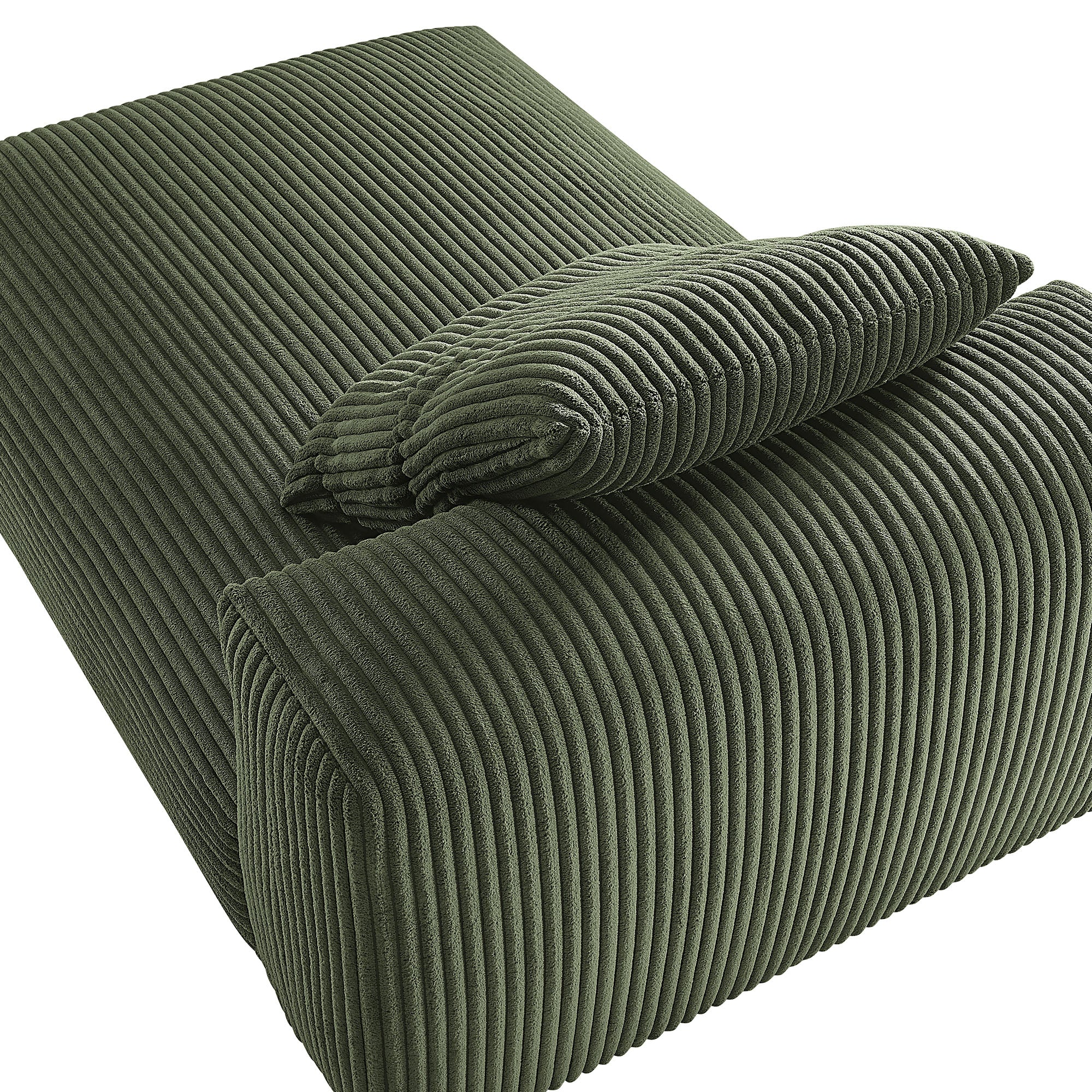 Solace Modular Corduroy Upholstered Armless Chaise Lounge - Fern
