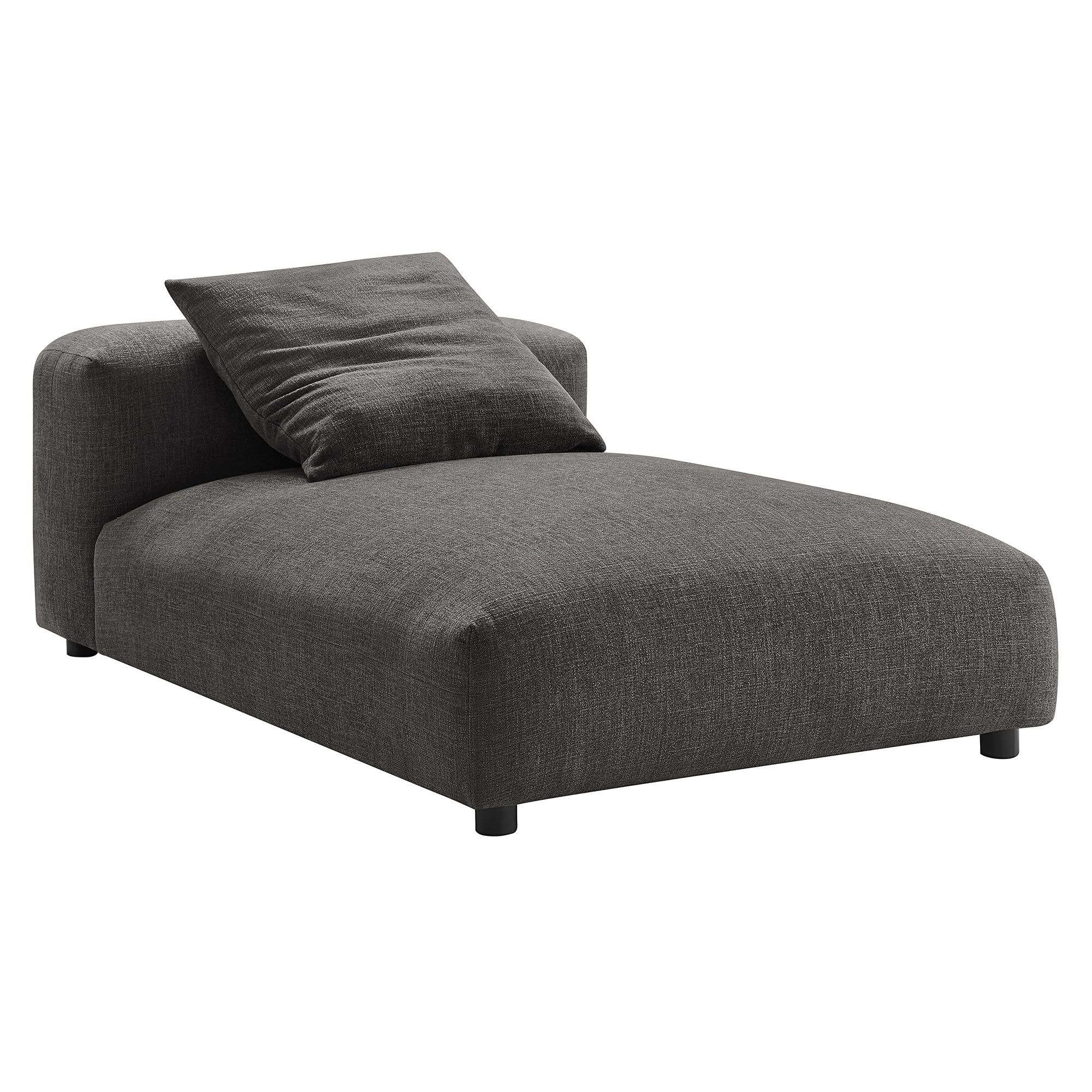 Solace 2-Piece Modular Upholstered Fabric Sectional Sofa With Chaise - Charcoal