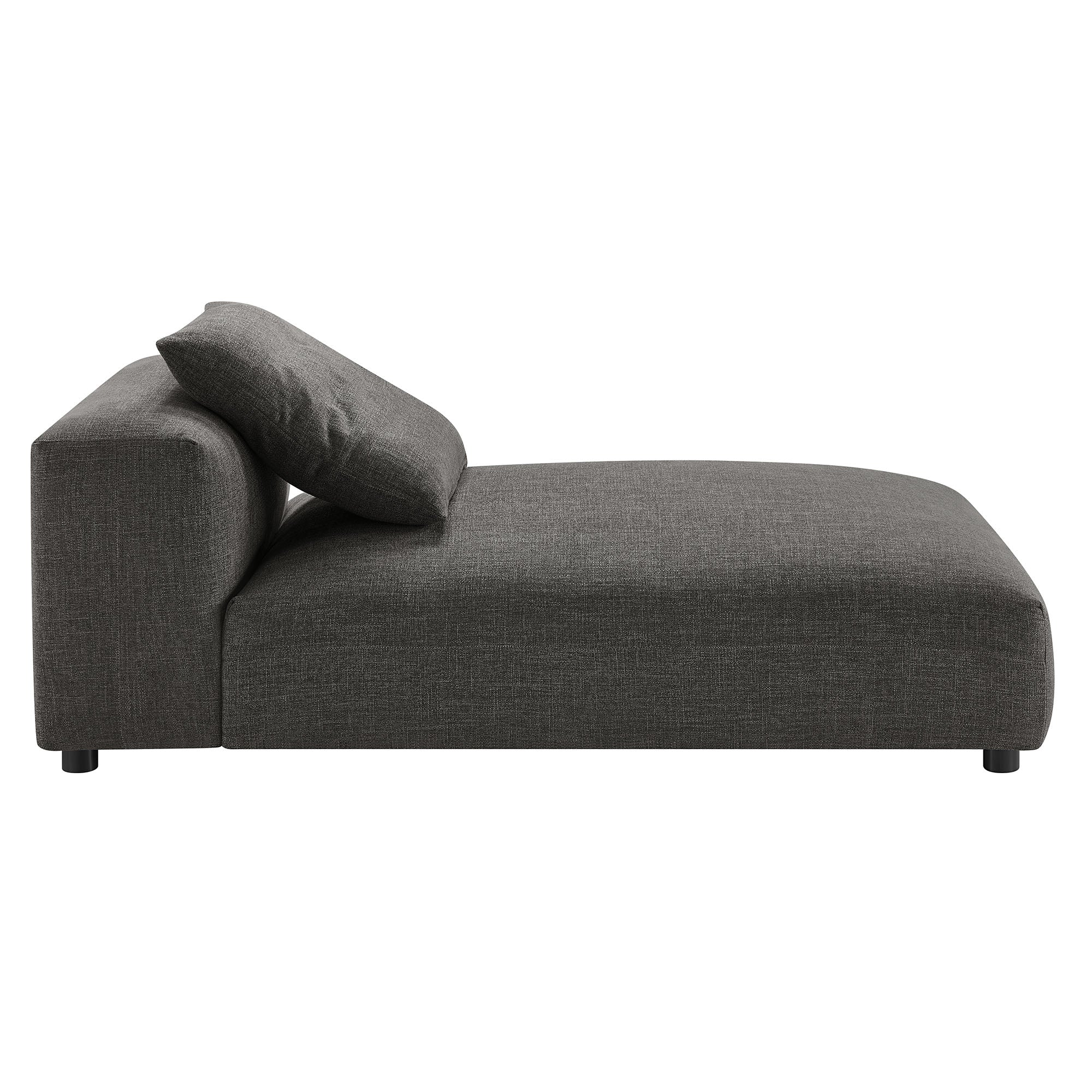 Solace Modular Upholstered Fabric Armless Chaise Lounge - Charcoal