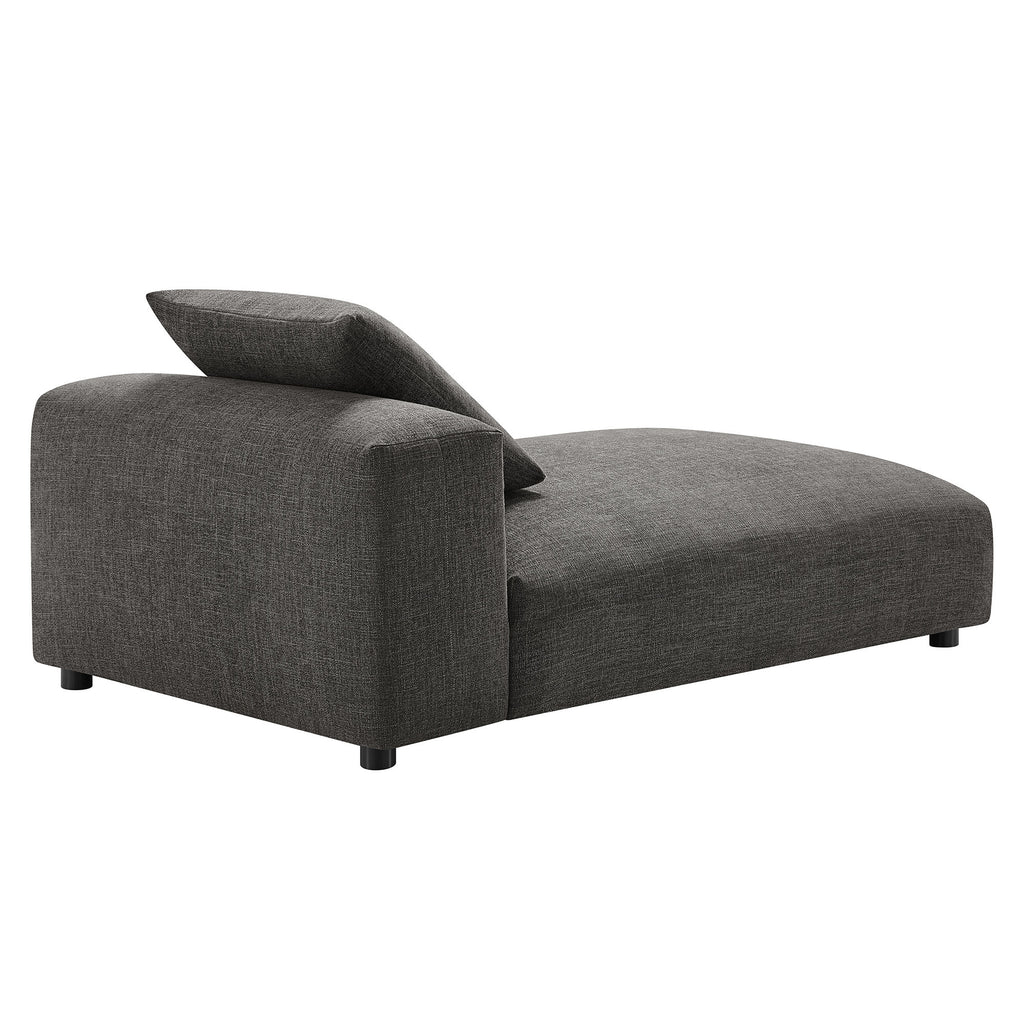 Solace Modular Upholstered Fabric Armless Chaise Lounge - Charcoal