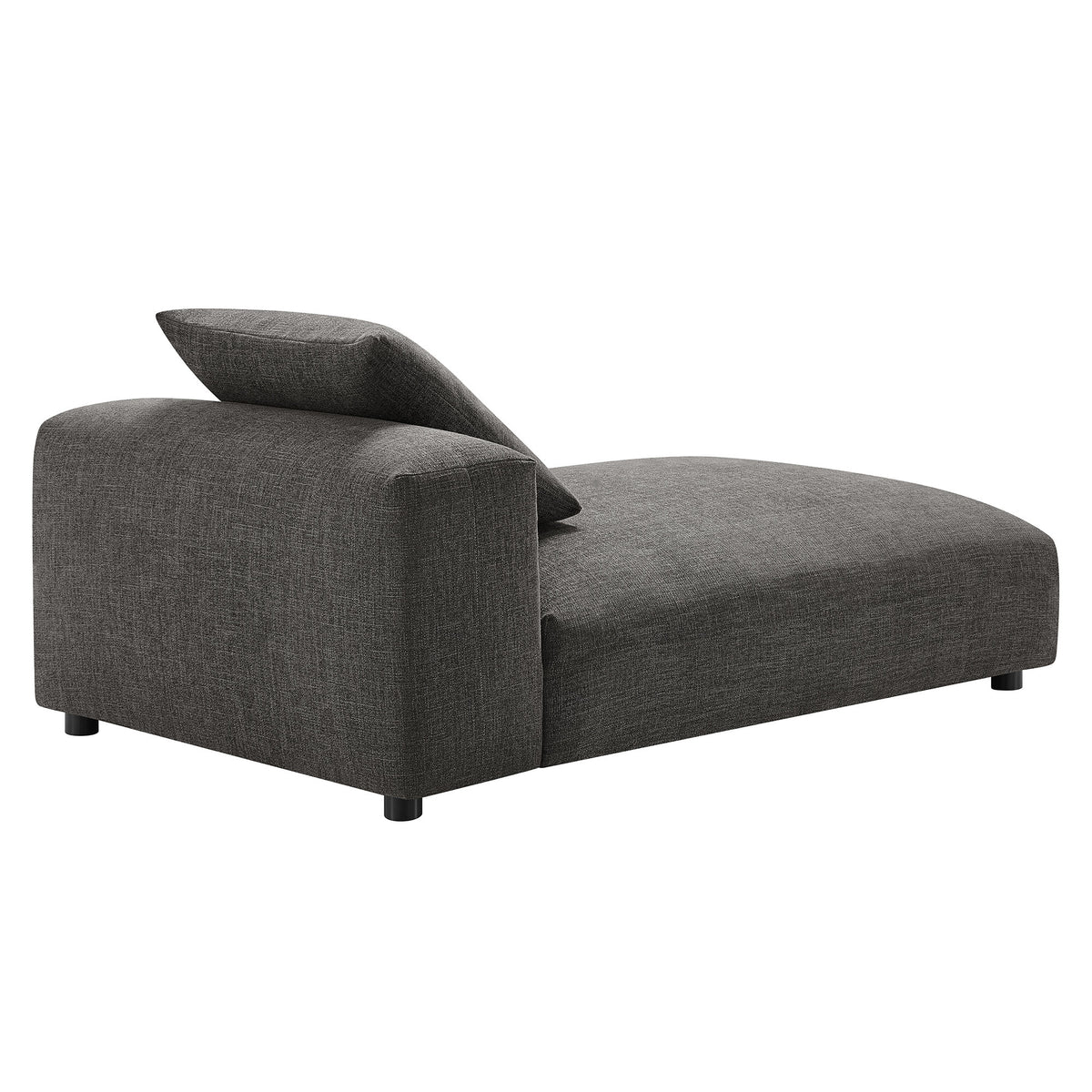 Solace Modular Upholstered Fabric Armless Chaise Lounge - Charcoal