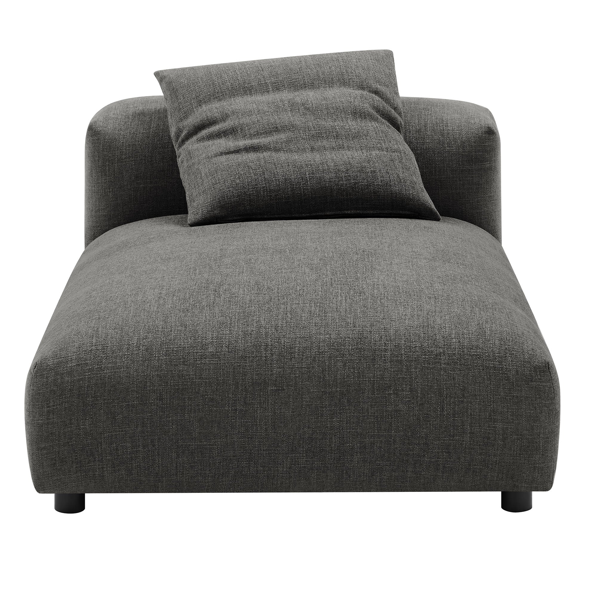 Solace Modular Upholstered Fabric Armless Chaise Lounge - Charcoal